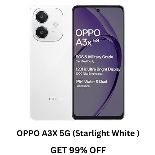 OPPO A3X 5G (Starlight White, 4GB RAM, 128GB Storage)